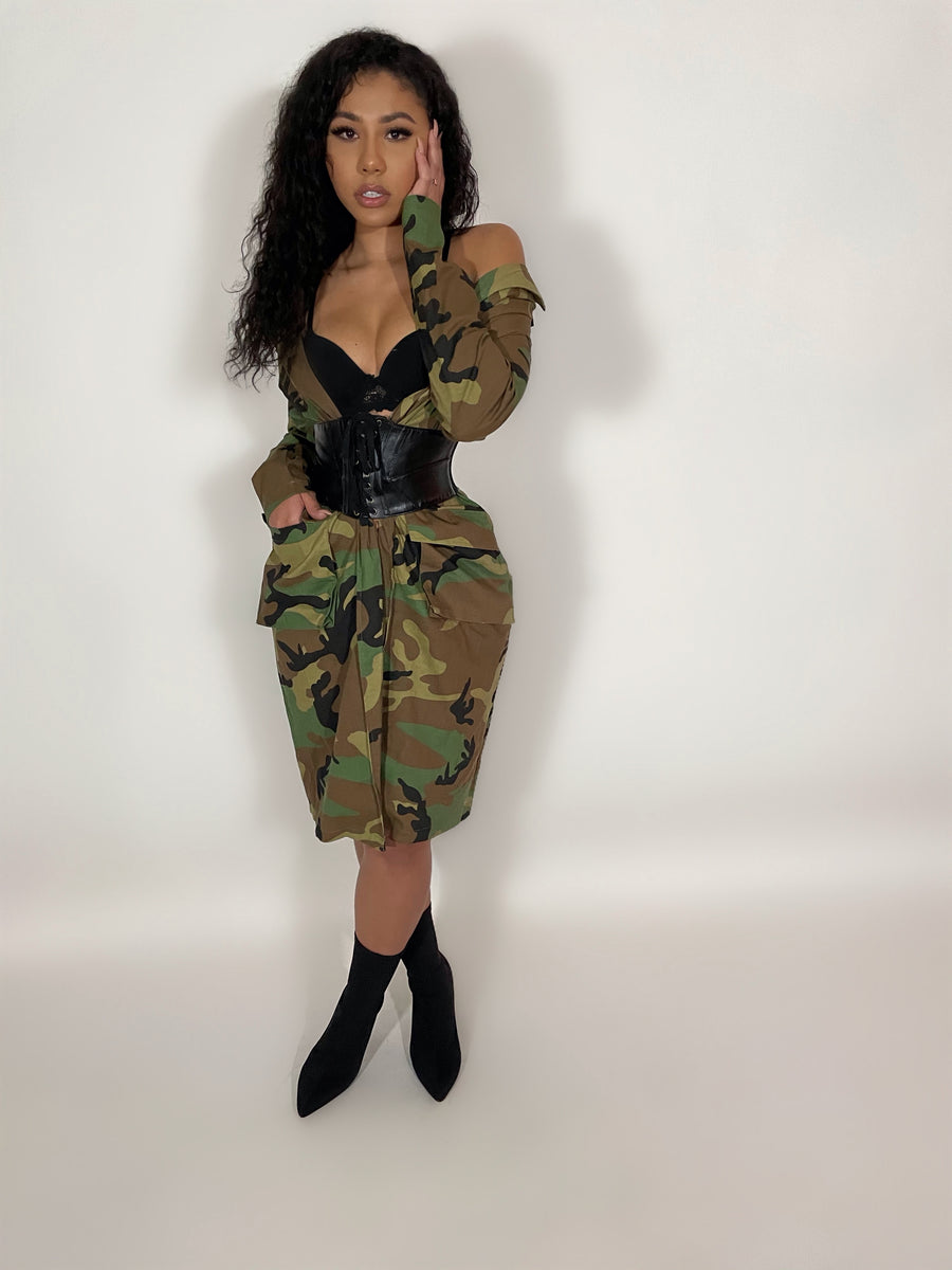 Camo Jacket Dress – Prim Clothing Store