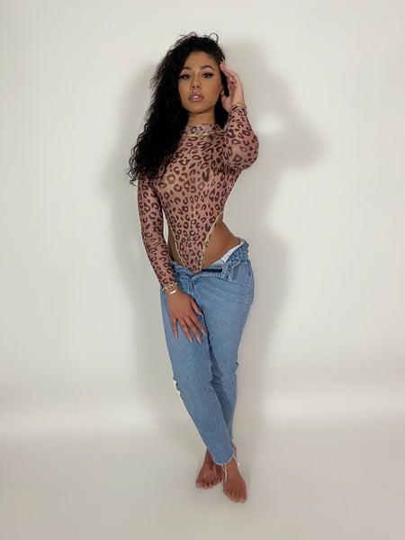 Leopard Bodysuit Top