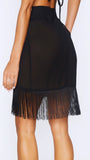 Black Tassel Beach Skirt