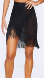 Black Tassel Beach Skirt